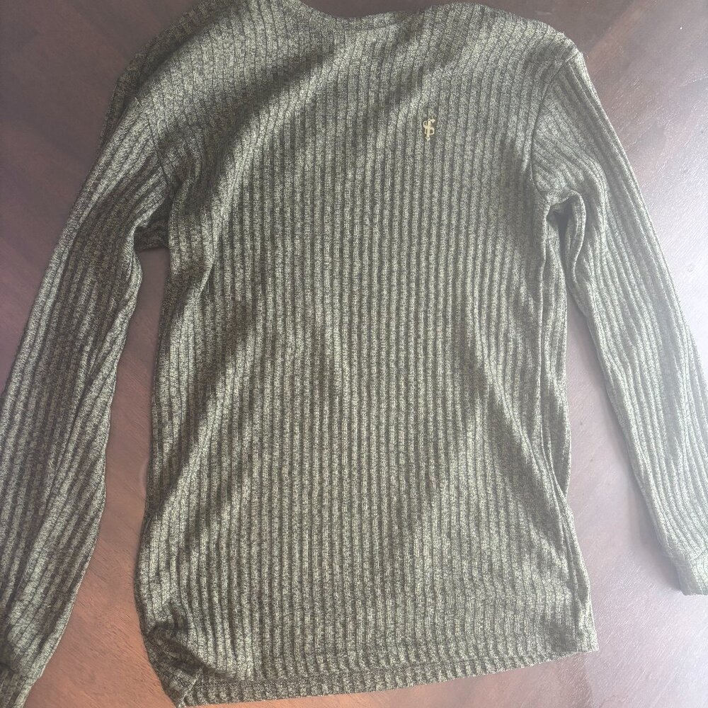Athletic Cut Khaki Knit Sweater - Father Sons